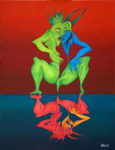 King ubu's shadow,  (oilpainting 100cm x 130cm)