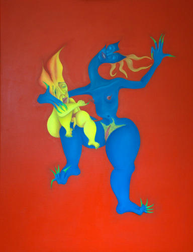 my wife dances with me , ( oilpainting 100cm x 130cm)