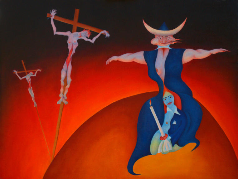 roman catholic upbringing, (oilpainting 130cm x 100cm)